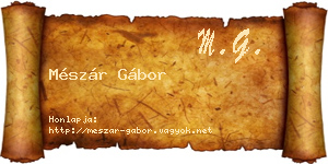 Mészár Gábor névjegykártya